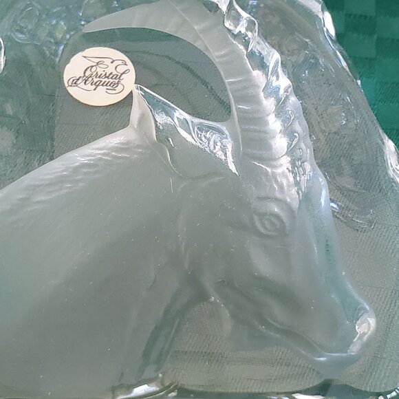 Cristal D'Arques France 24% Lead Crystal Alpine Goat Sculpture Paperweight - Picture 3 of 8